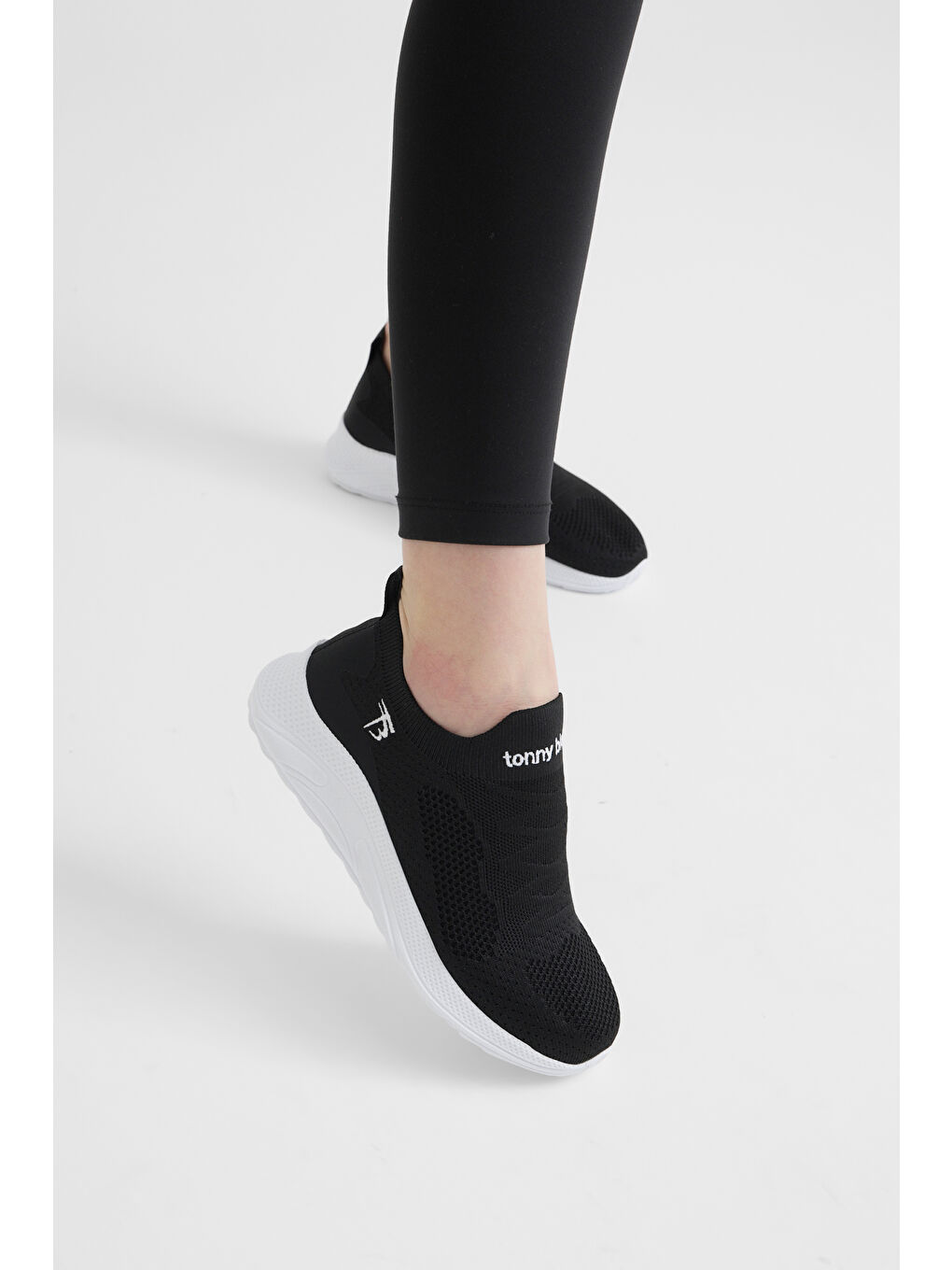 Erkek Siyah Beyaz Eva Taban Rahat Kalıp Günlük Spor Ayakkabı-2