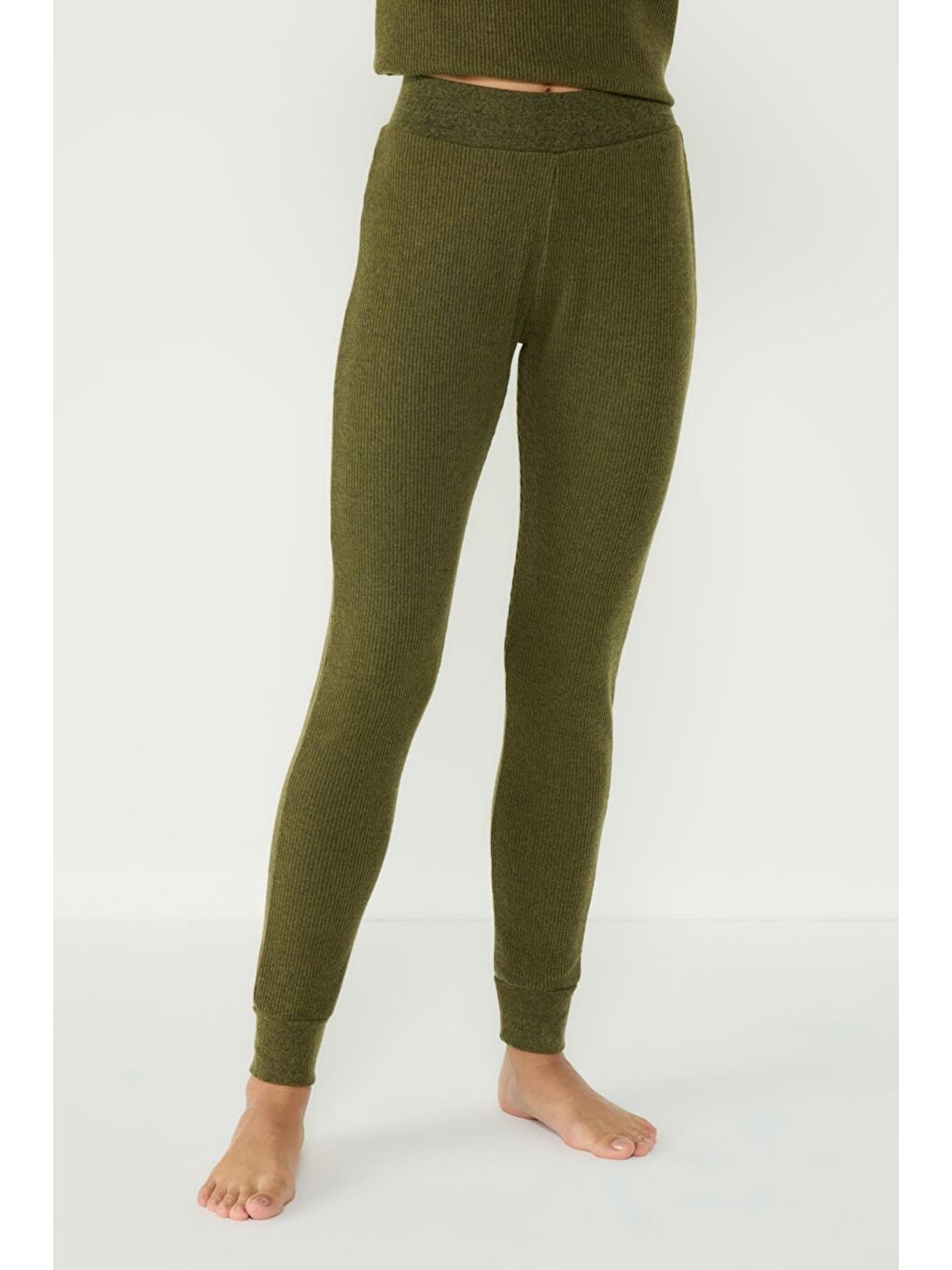 Kaşkorse Yarım Balıkçı Yaka Uzun Kol Tayt Takım 405055 Haki-4