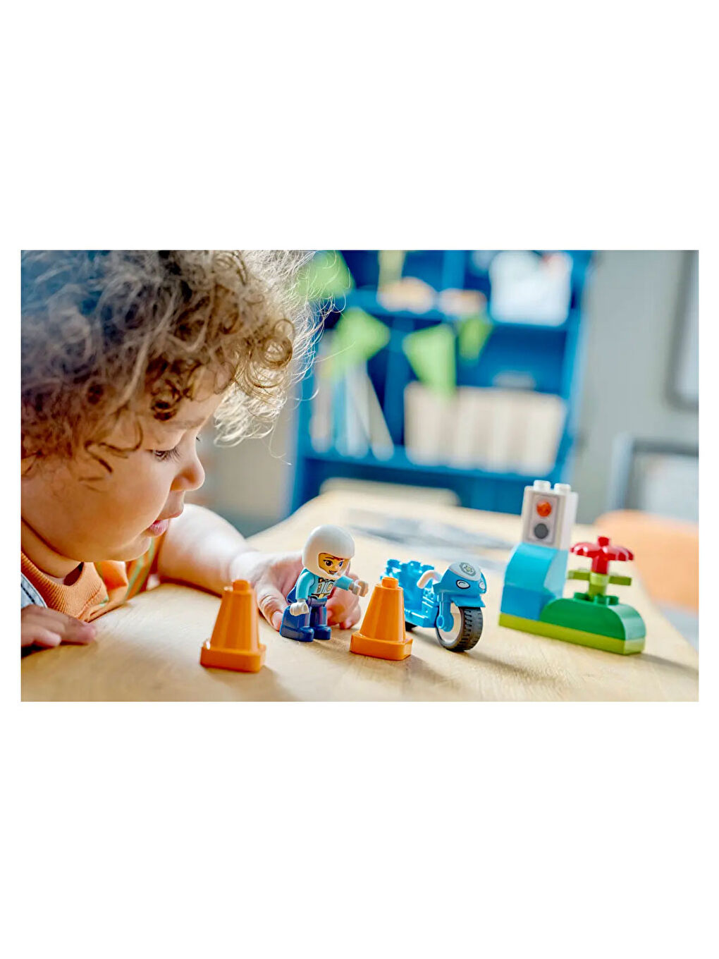 DUPLO Kasabası Mavi Polis Motosikleti 10471-5