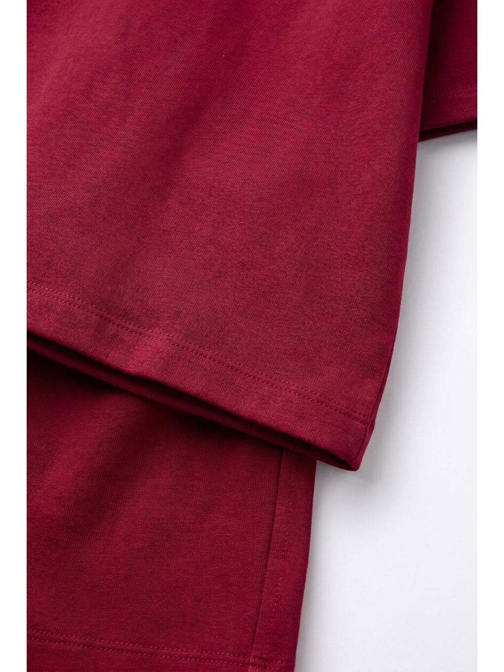 Unisex Çocuk Pamuklu Bordo Club T-Shirt Şort Takım-2