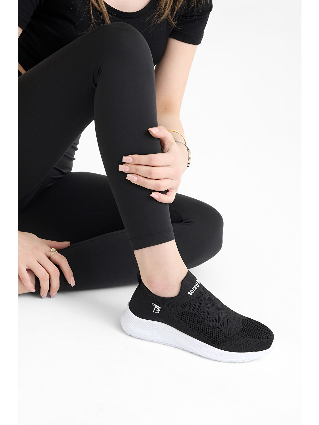 Erkek Siyah Beyaz Eva Taban Rahat Kalıp Günlük Spor Ayakkabı-3