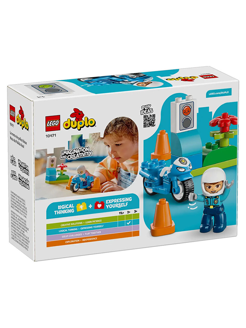 DUPLO Kasabası Mavi Polis Motosikleti 10471-8