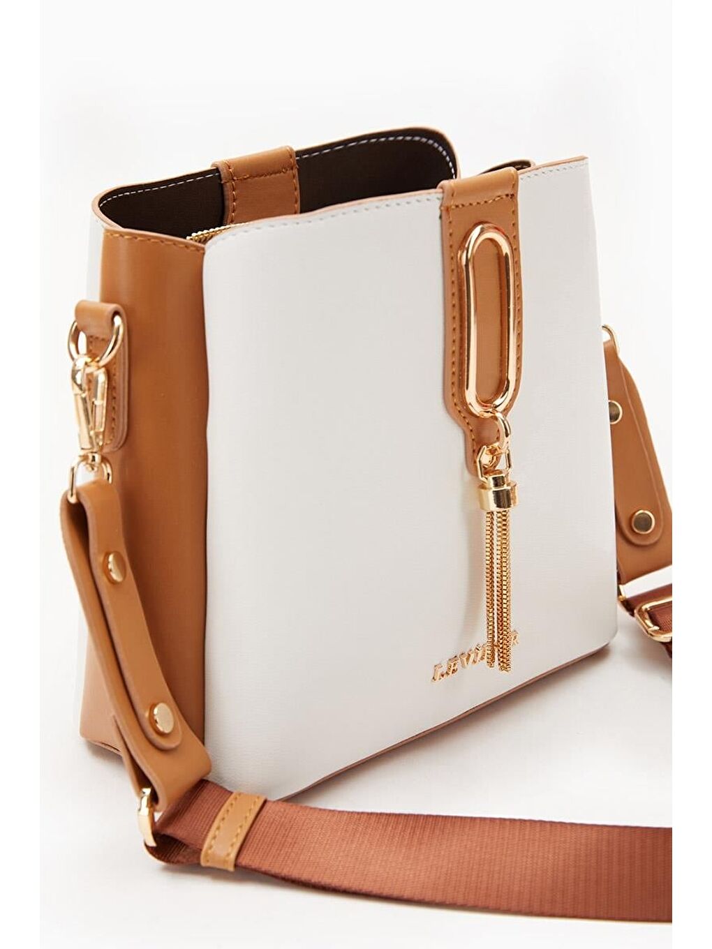 Beyaz Camel Kadın Omuz Çantası 930126-2