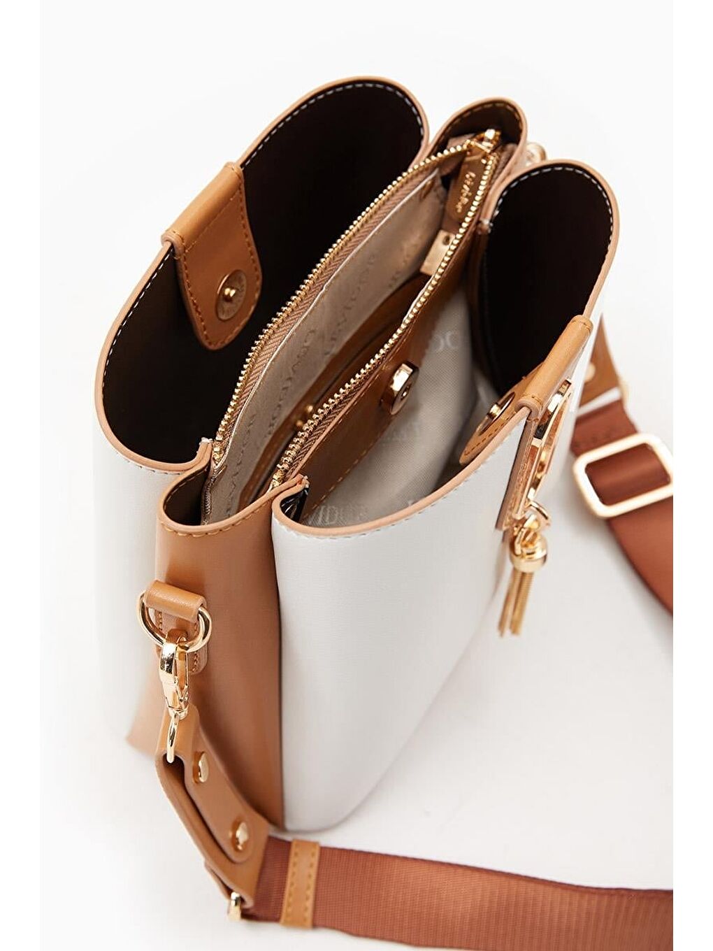 Beyaz Camel Kadın Omuz Çantası 930126-3