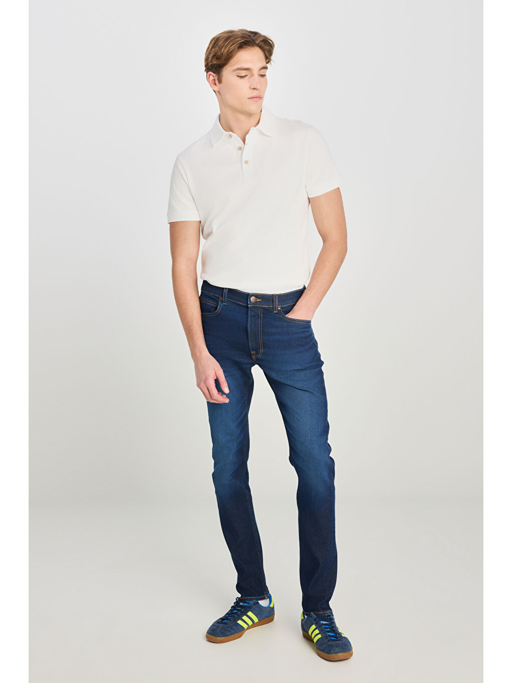 İndigo Luke Slim Fit Dar Kesim Mavi Pamuklu Esnek Jean Denim Pantolon-1