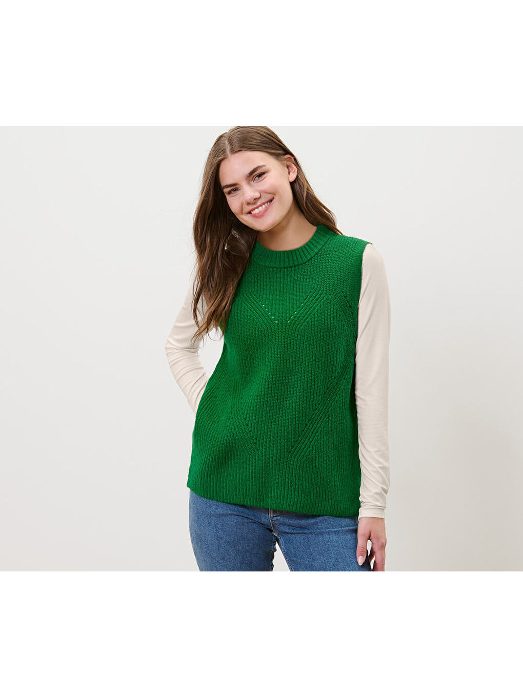Kadın Örgü Süveter, Yeşil