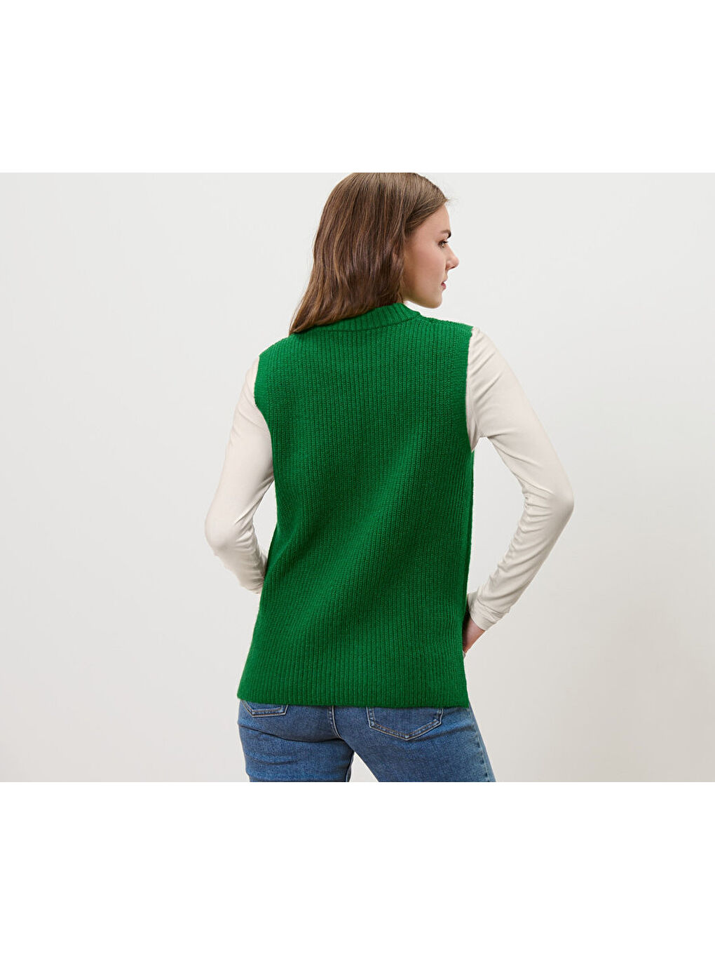 Kadın Örgü Süveter, Yeşil-1