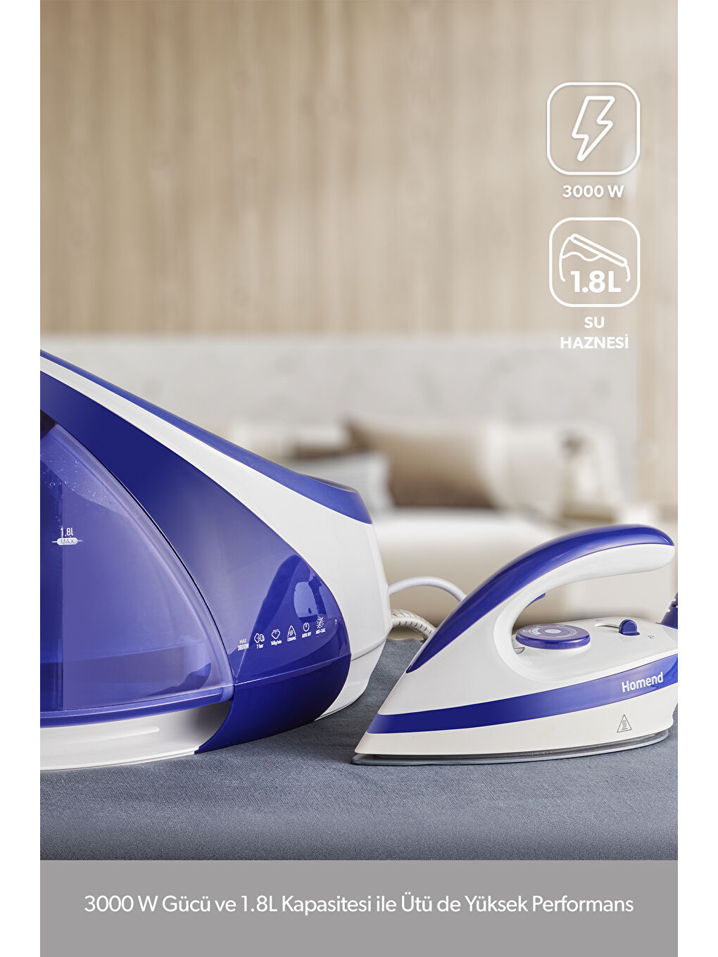 Jetsteam 1165H Buhar Kazanlı Ütü Mor Beyaz-1