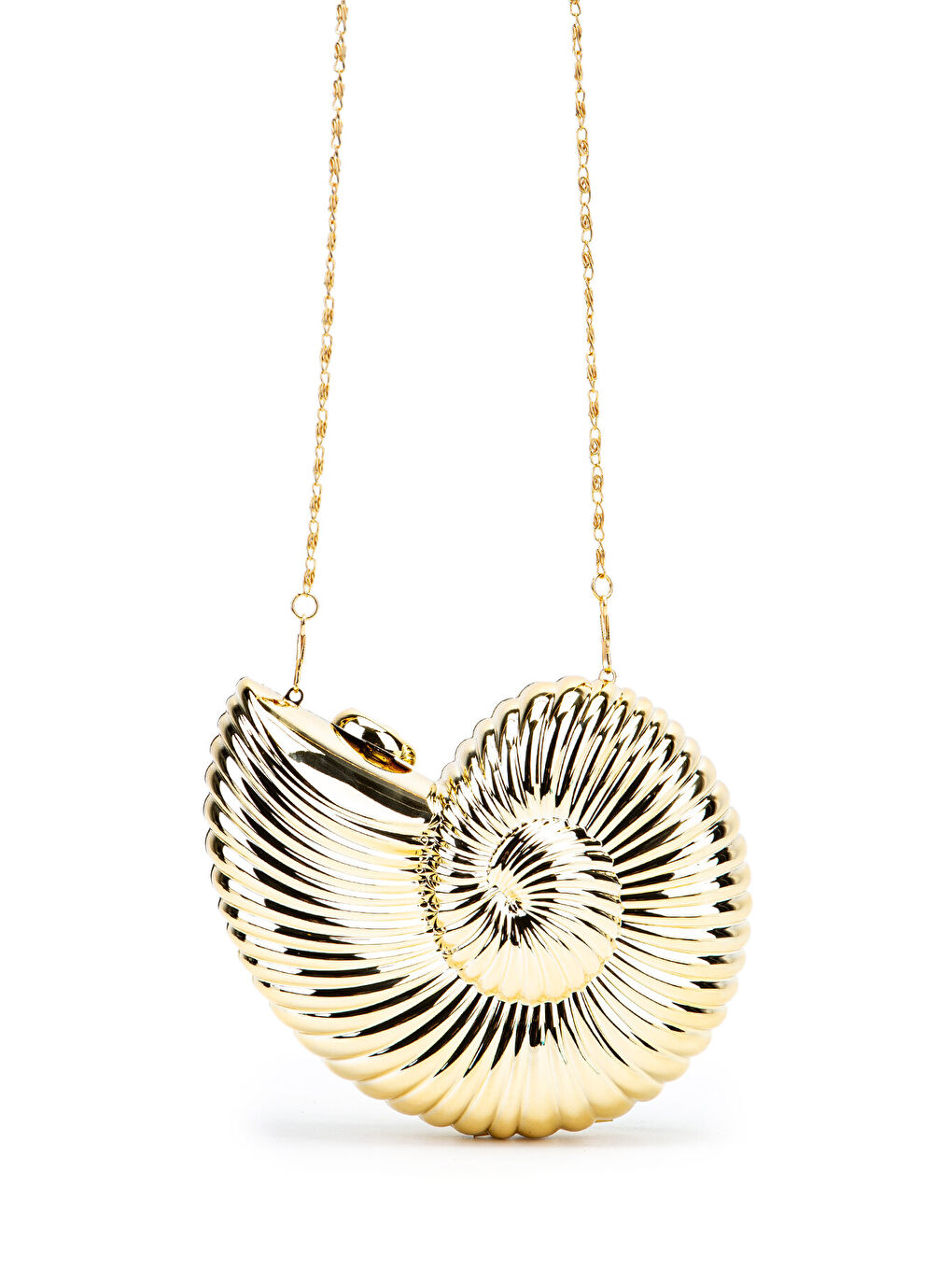 Sarı Spiral Model Kadın Abiye Çanta Sarmal Gold-1