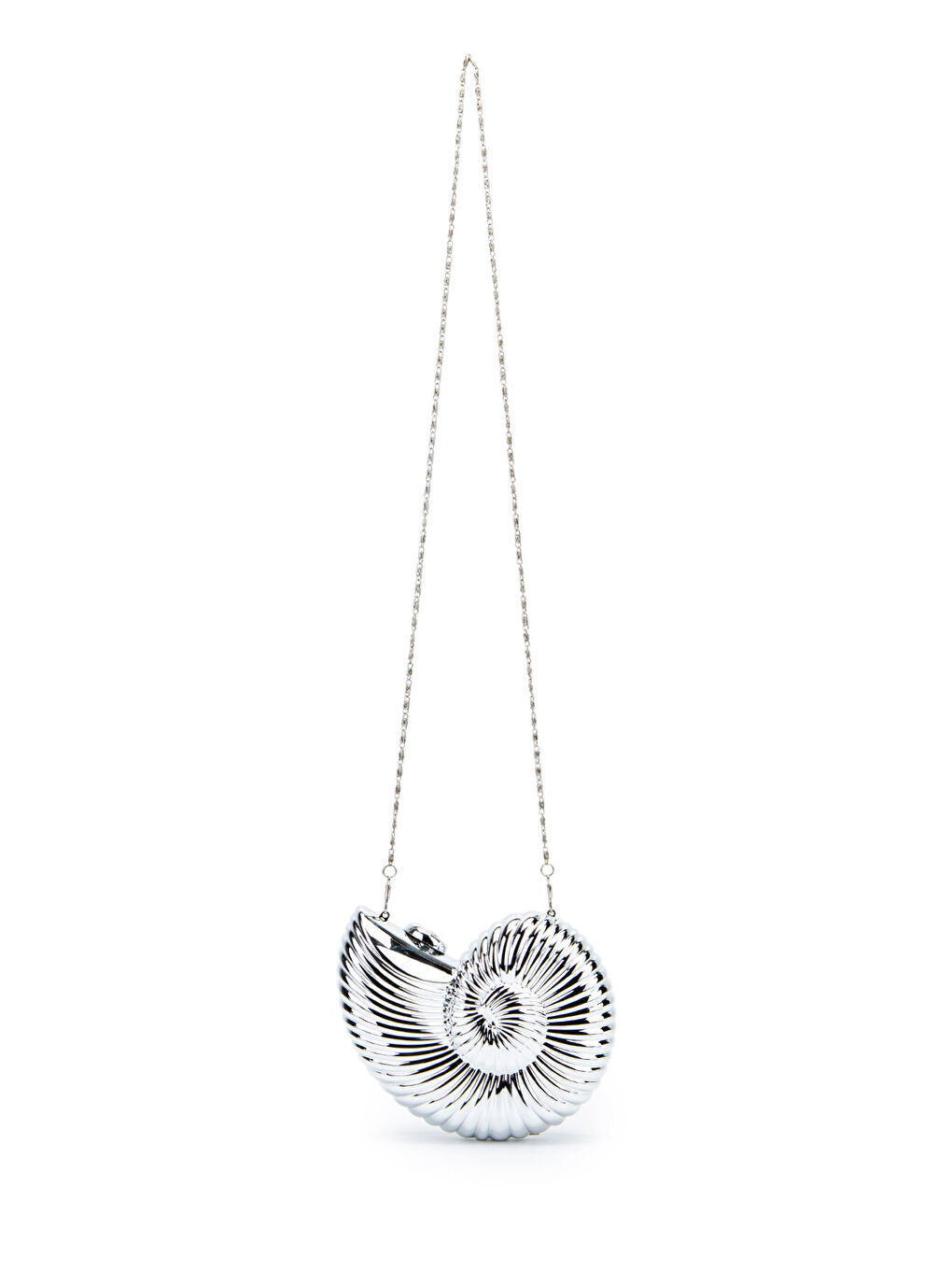 Gri Spiral Model Kadın Abiye Çanta Sarmal Gümüş-2