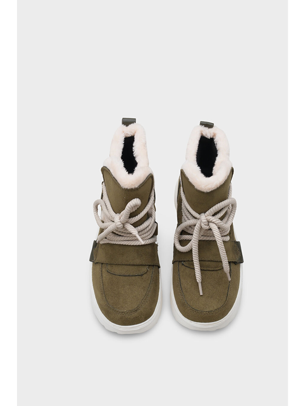 Haki Agatha Kürklü Kadın Bot-5