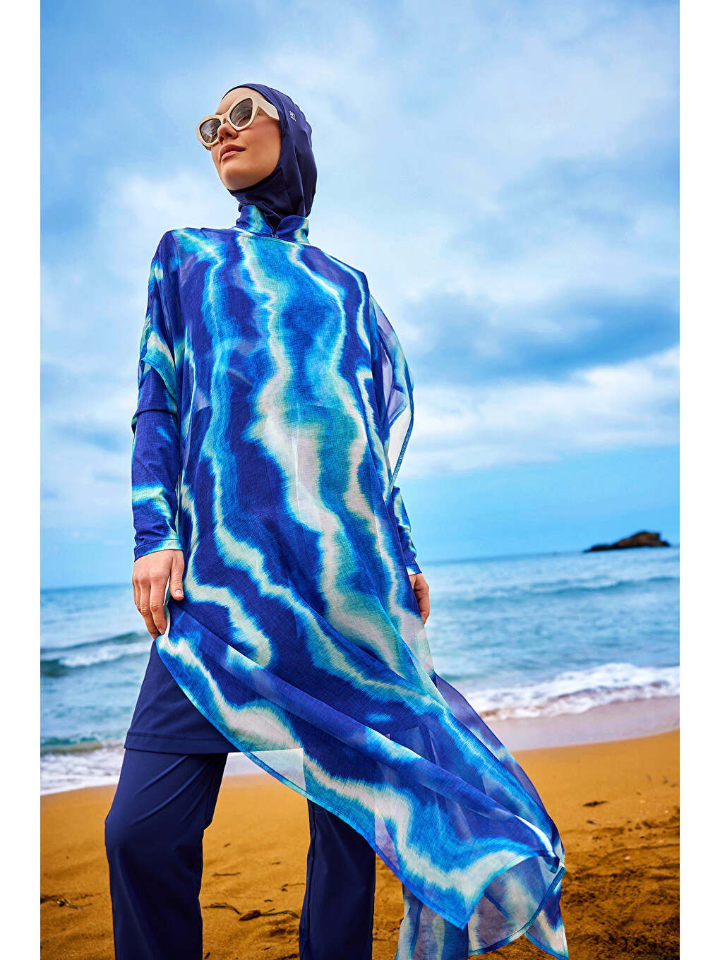 Lacivert Pareo Kaftan P2513-2-2