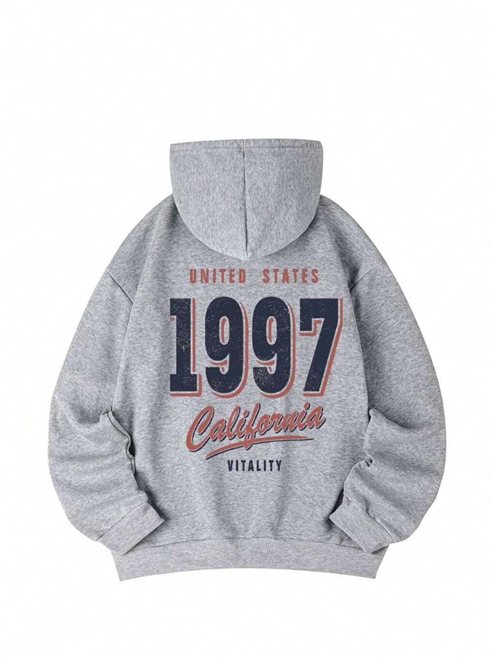 Gri 1997 Vitality Baskılı Oversize Sweatshirt-1