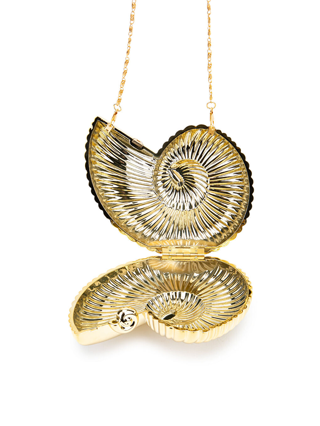Sarı Spiral Model Kadın Abiye Çanta Sarmal Gold-3