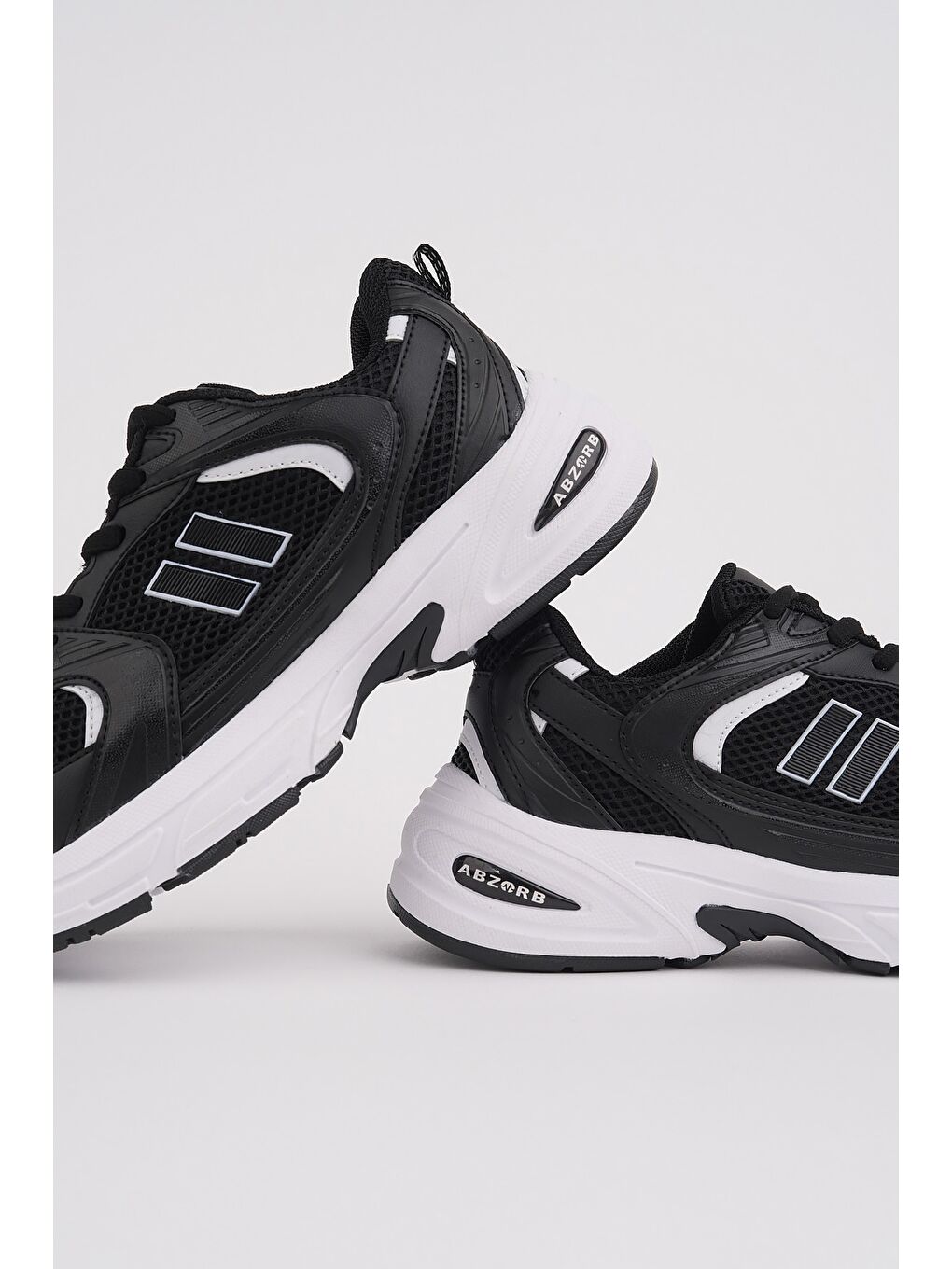 Siyah SHİFT Kadın Kalın Taban Bağcıklı Günlük Sneaker Spor Ayakkabı-4