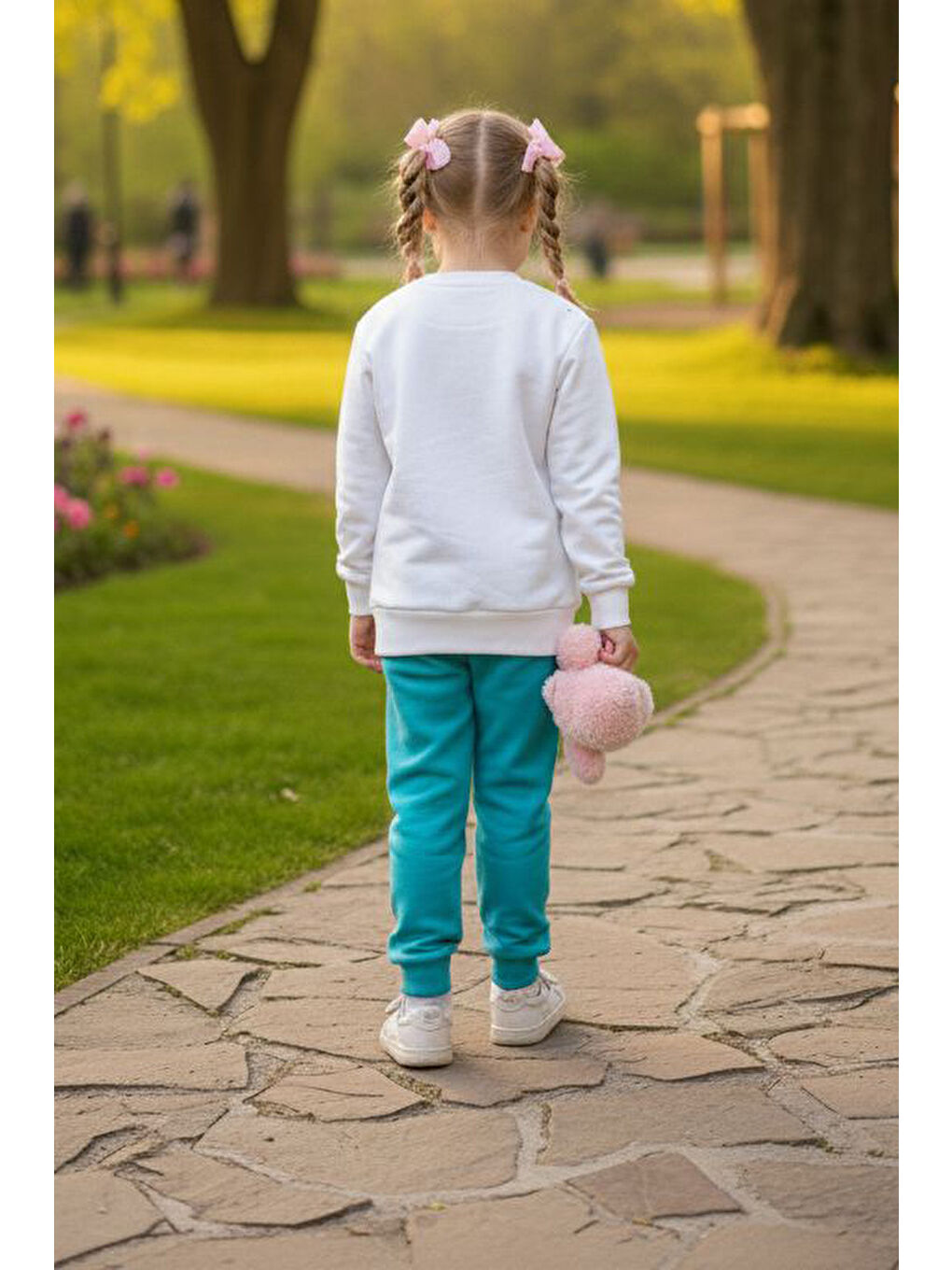 Yeşil Kız Çocuk Mint Baskılı Pijama Takımı - 28107-MINT-1