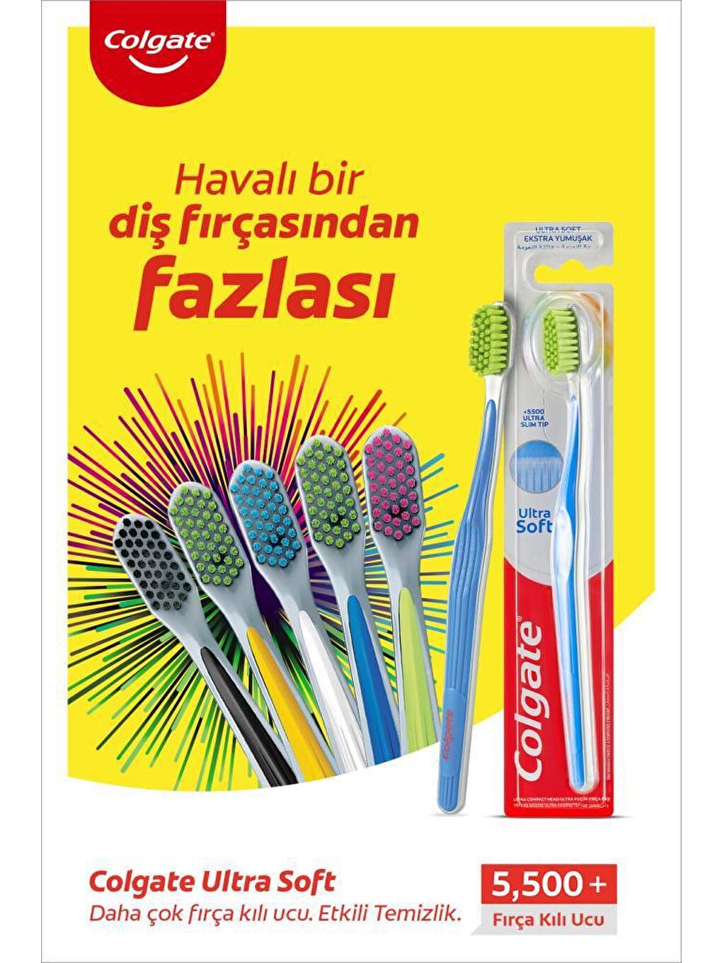 Colgate Karışık Ultra Soft Diş Fırçası, Diş İpi 50 Metre + Fırça Kabı Hediye - 1