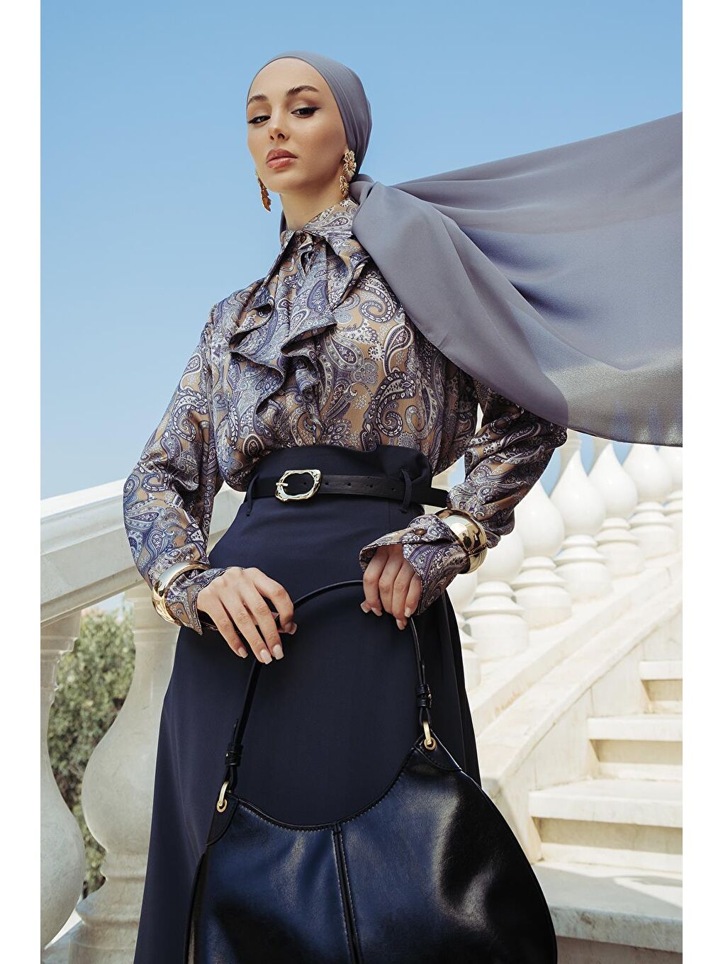 Yeşil Polly Desenli Gömlek Olive-4