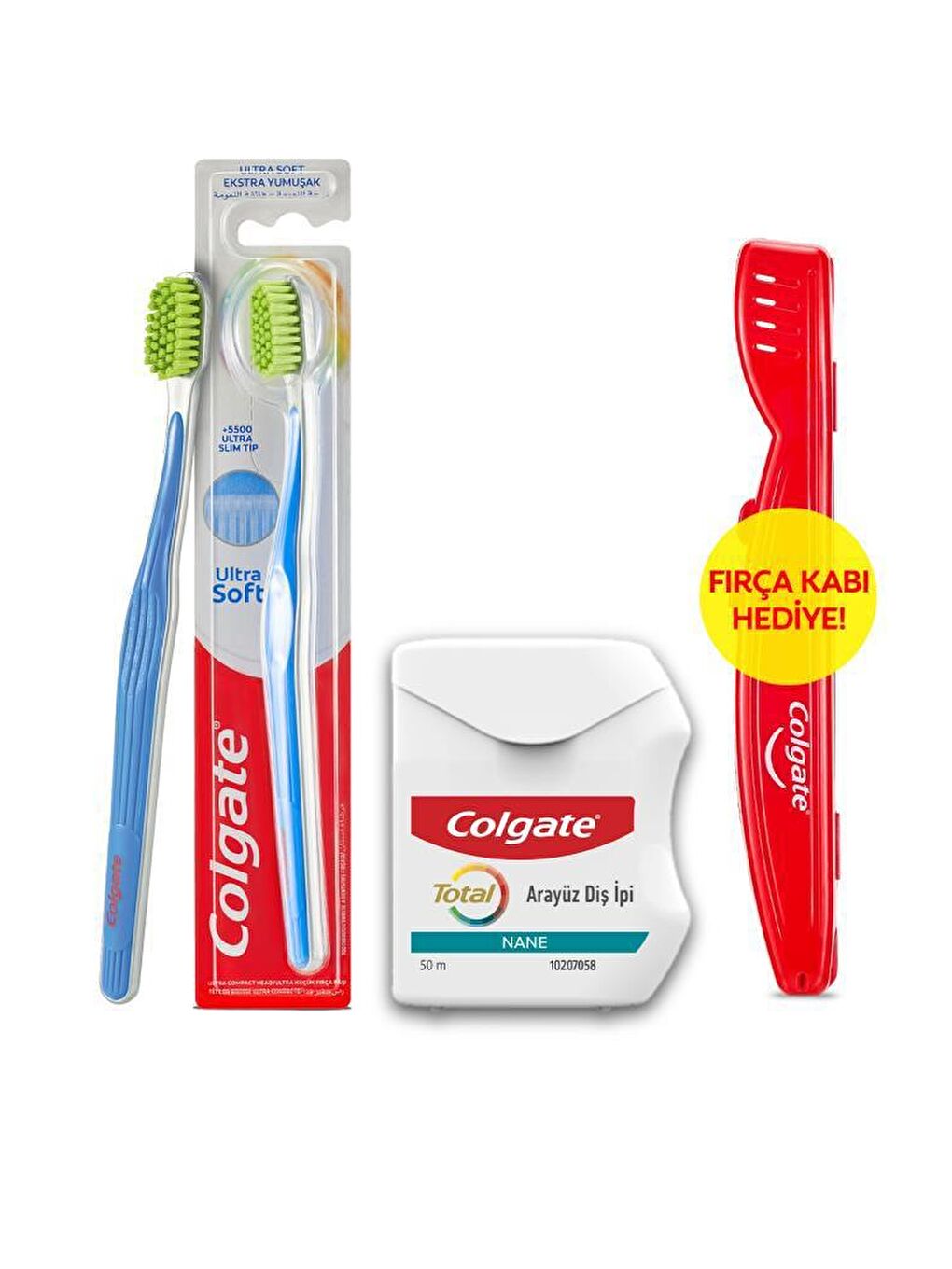 Colgate Karışık Ultra Soft Diş Fırçası, Diş İpi 50 Metre + Fırça Kabı Hediye - 6