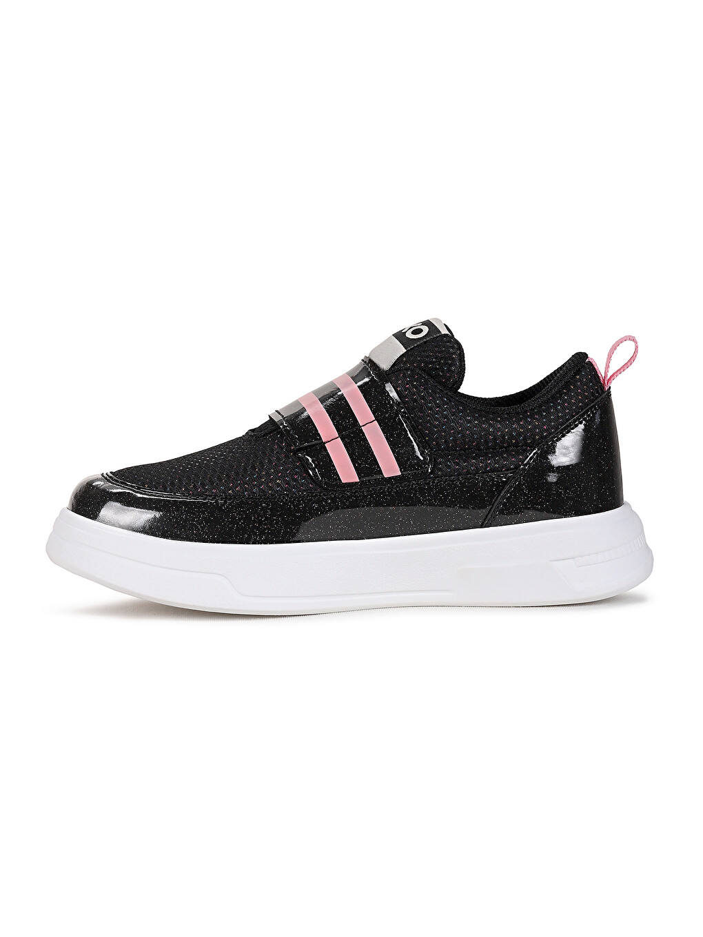 Siyah Strap Simli Cırtlı Günlük Kız Çocuk Spor Ayakkabı-5