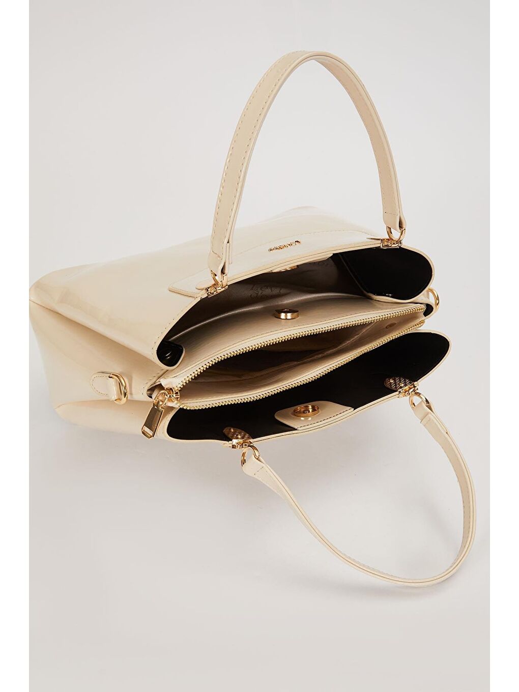 Kahverengi Krem Rugan Kadın El ve Omuz Çantası 930120-2