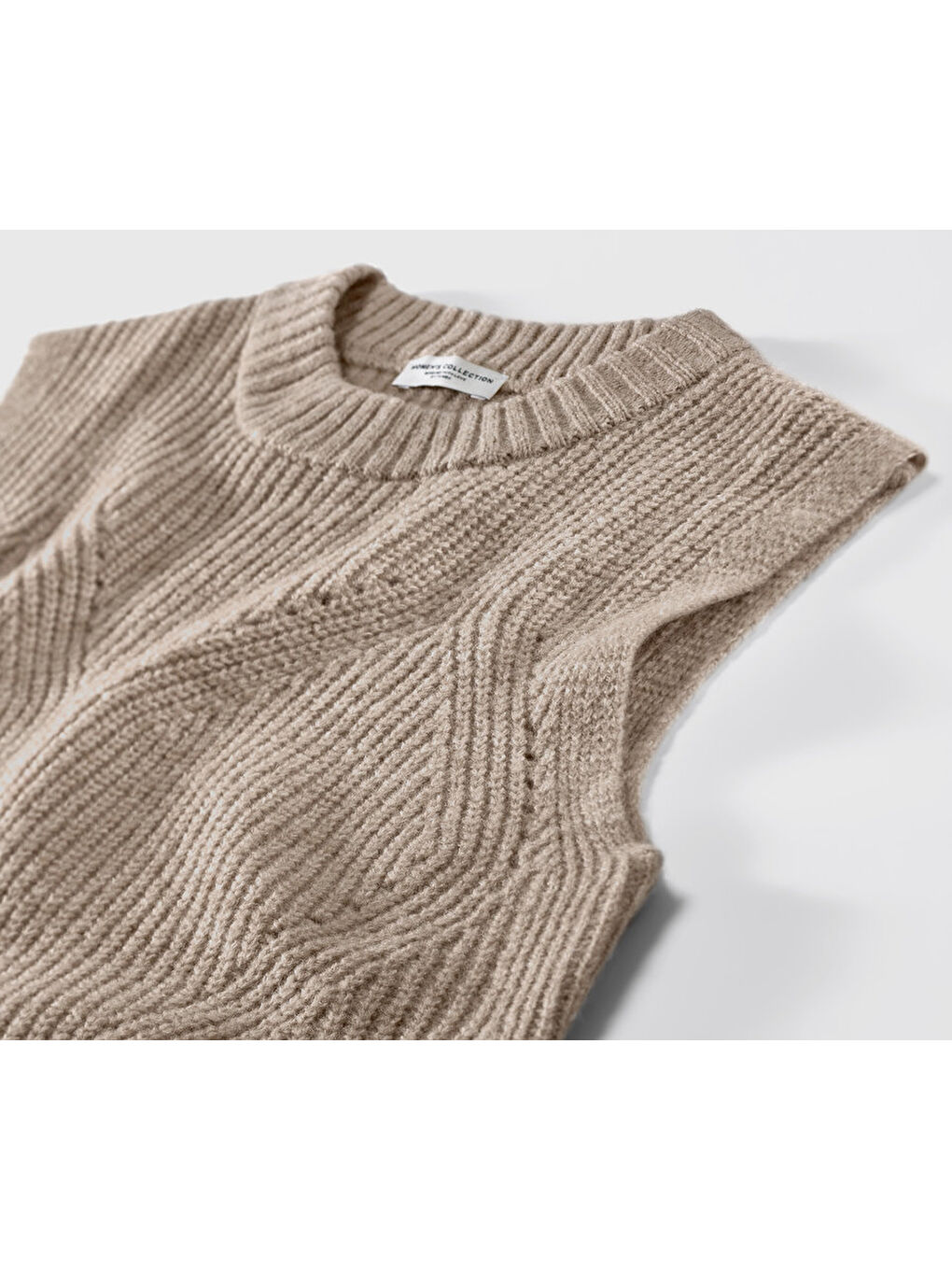 Kahverengi Kadın Örgü Süveter, Kırçıllı Kum-5