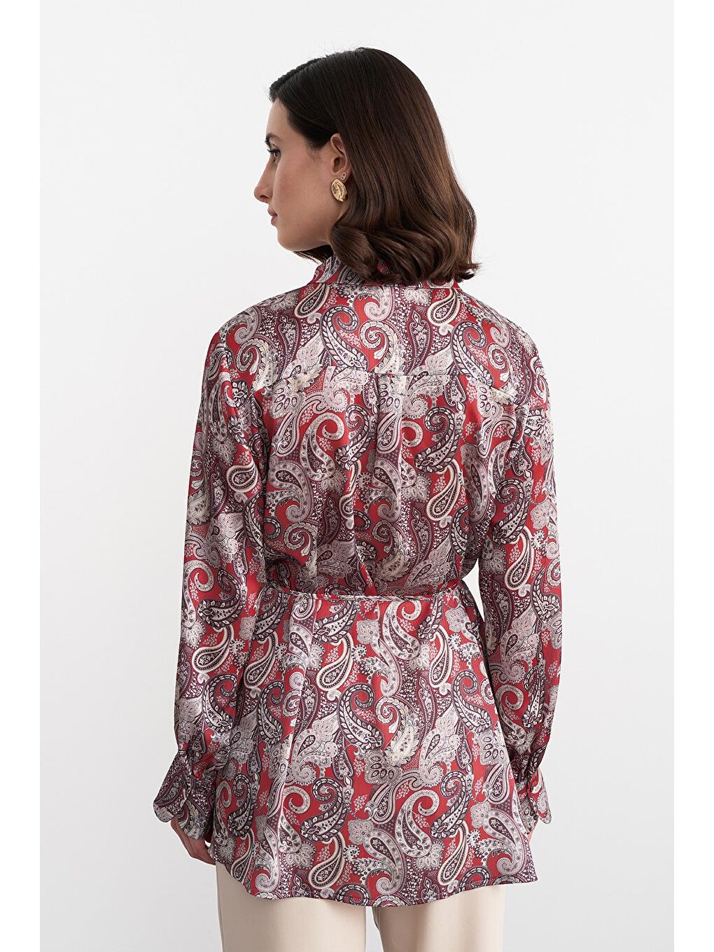 Polly Desenli Gömlek Kırmızı-3