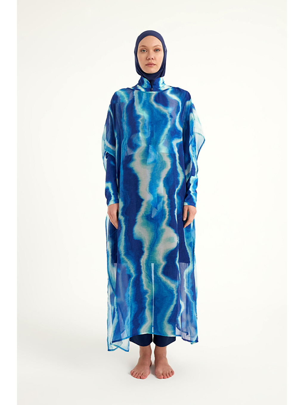 Lacivert Pareo Kaftan P2513-2-4