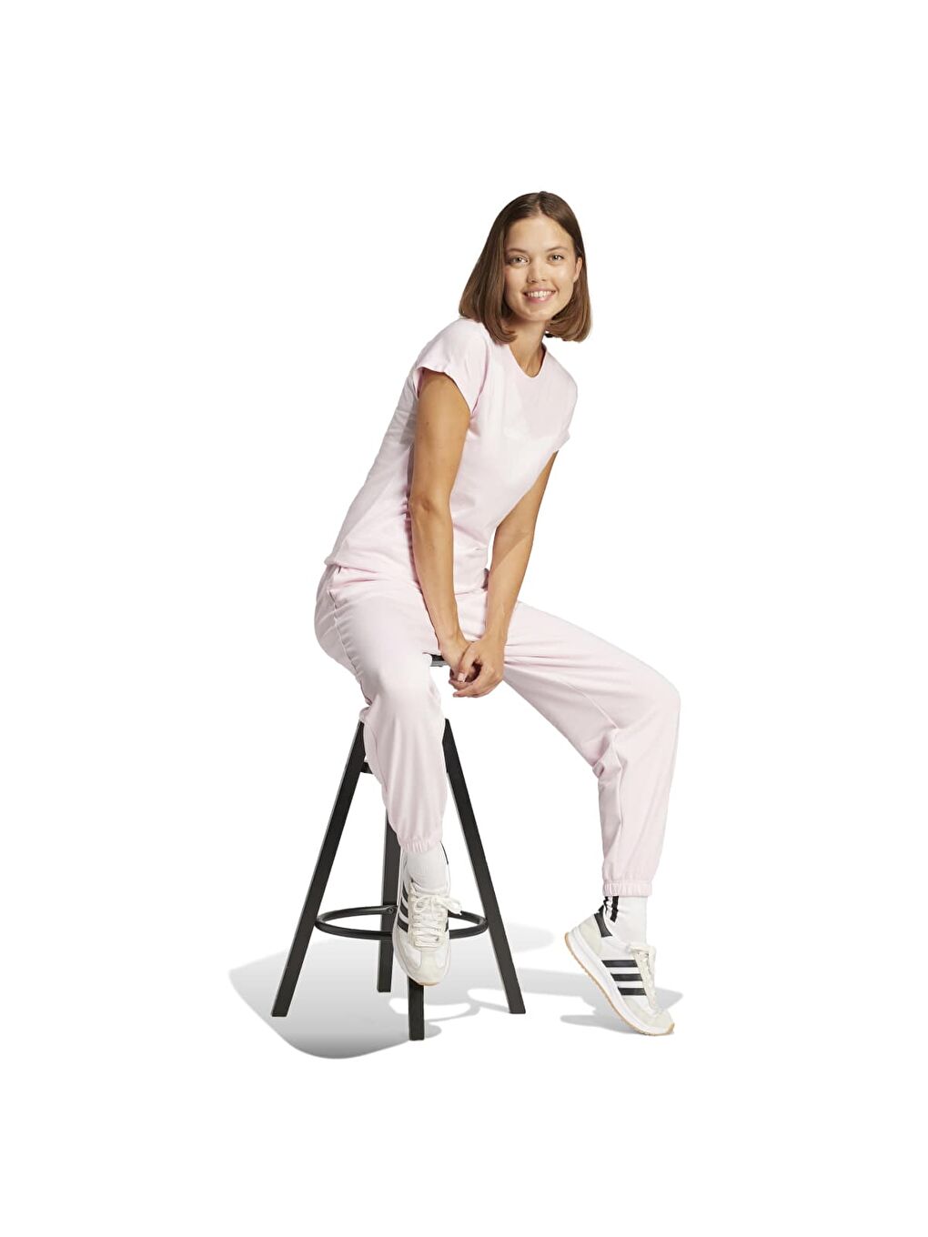 Essentials Linear Sj Kadın Pembe Bisiklet Yaka Tişört-2