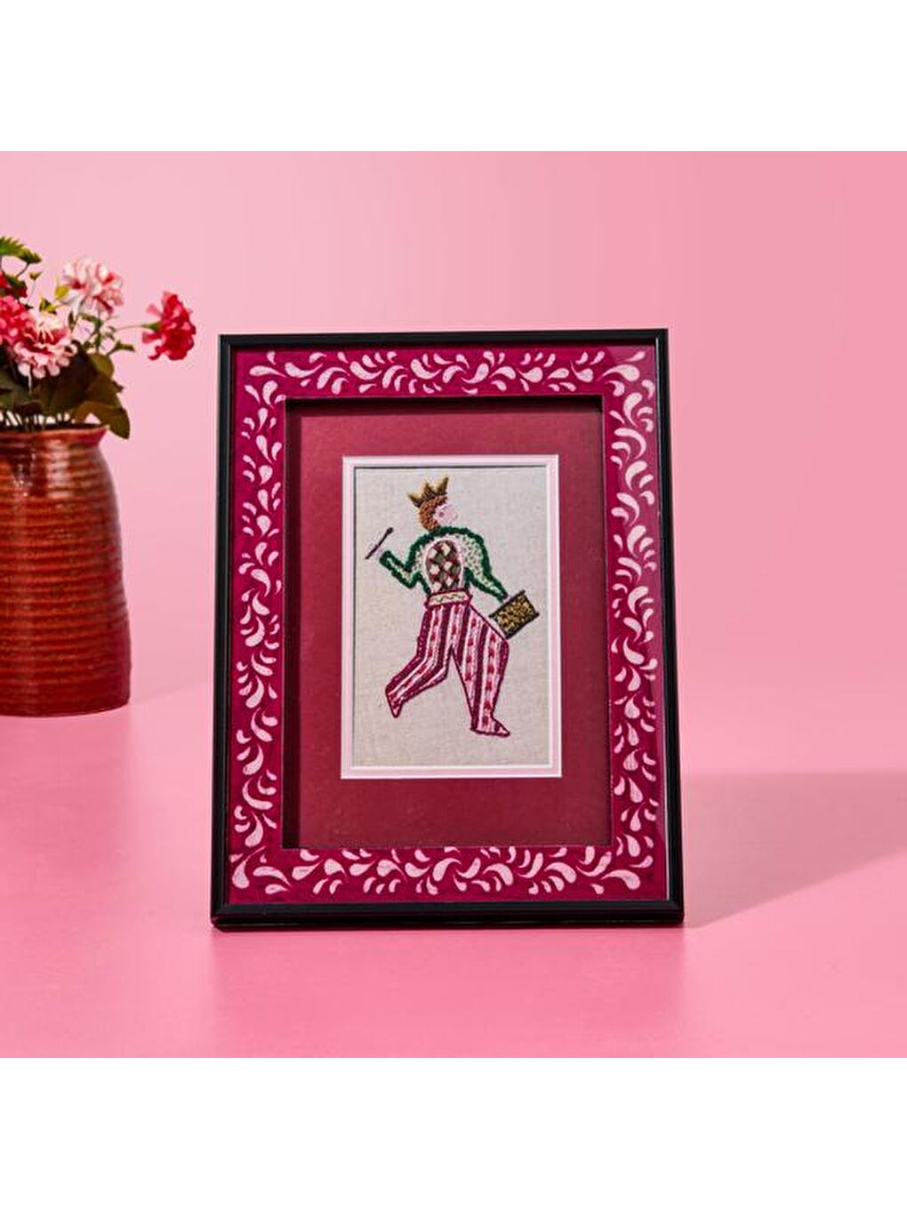 Evidea Deco İnstrumentistas Çerçeve - Pembe / Beyaz - 15x21 cm