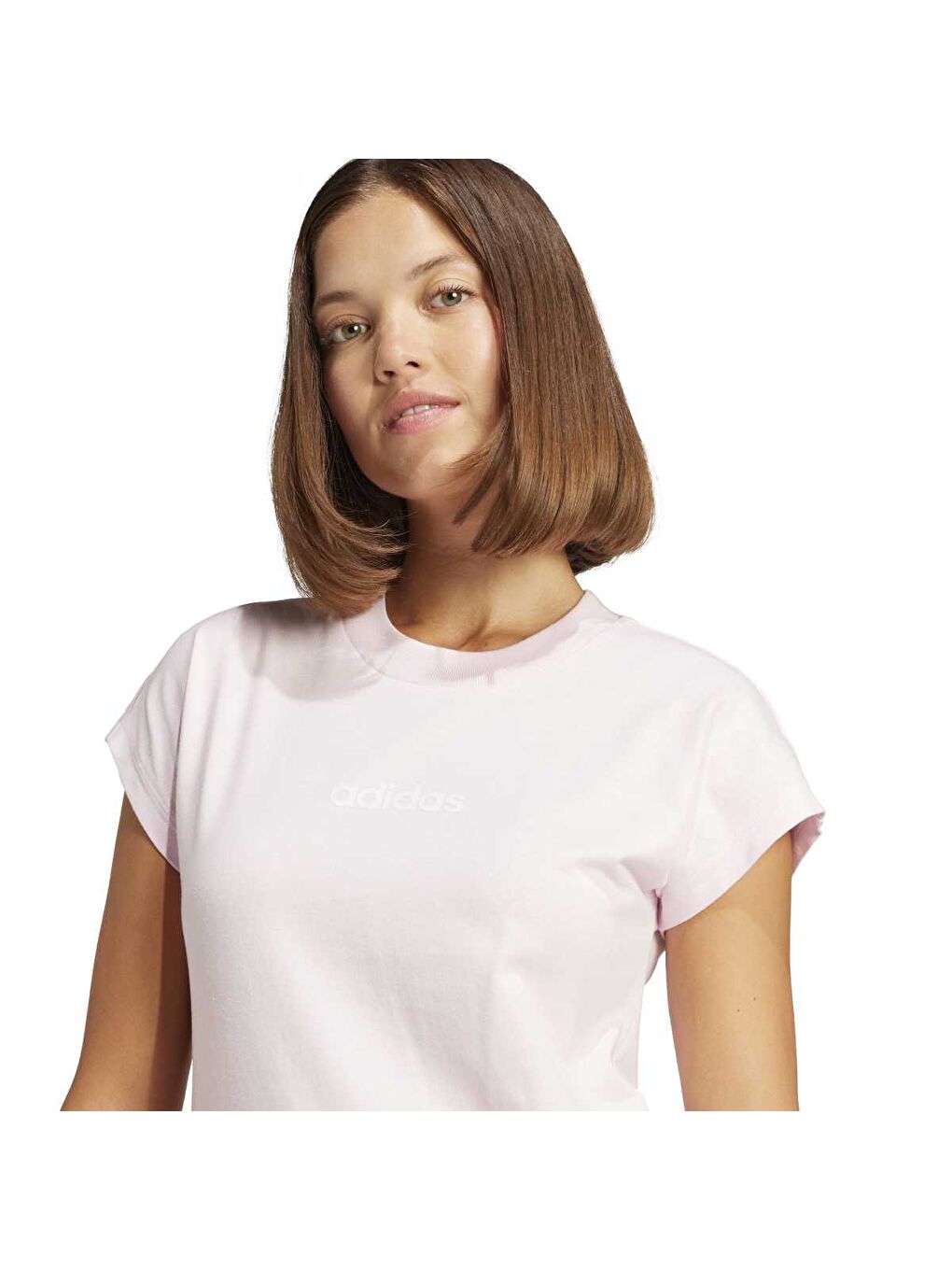 Essentials Linear Sj Kadın Pembe Bisiklet Yaka Tişört-3