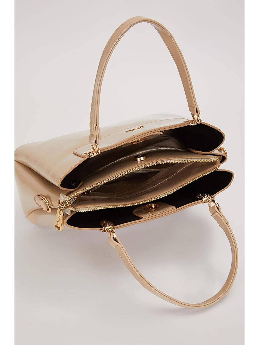 Kahverengi Vizon Rugan Kadın El ve Omuz Çantası 930120-3