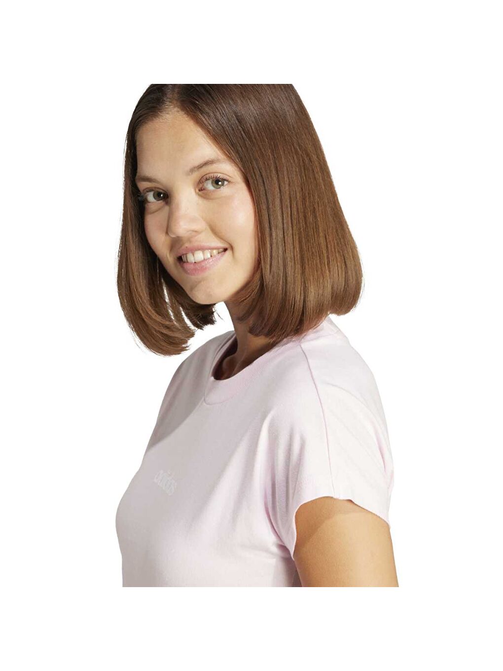 Essentials Linear Sj Kadın Pembe Bisiklet Yaka Tişört-4