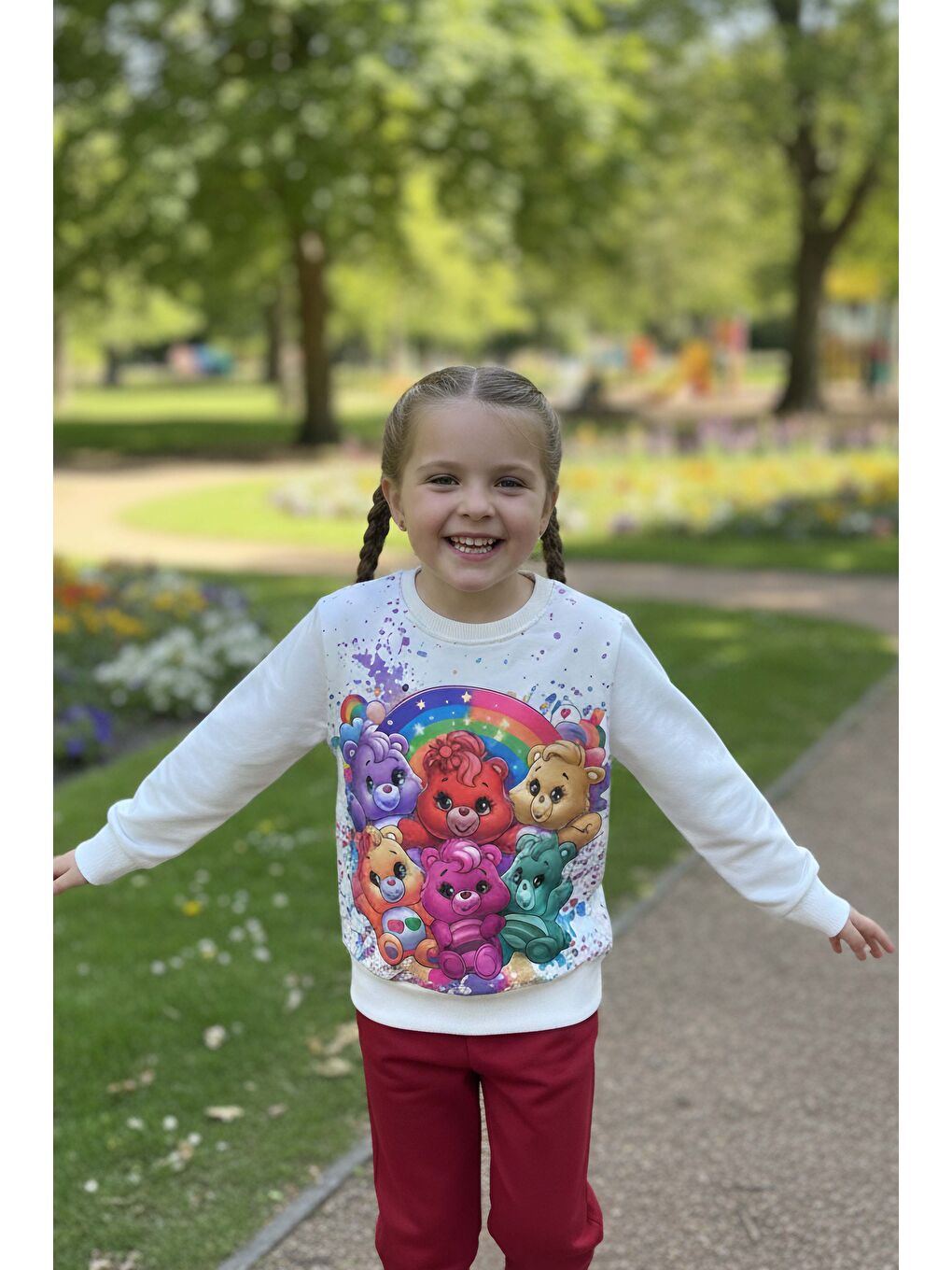 Kırmızı Kız Çocuk Kirmizi Baskılı Pijama Takımı - 28107-KIRMIZI-1