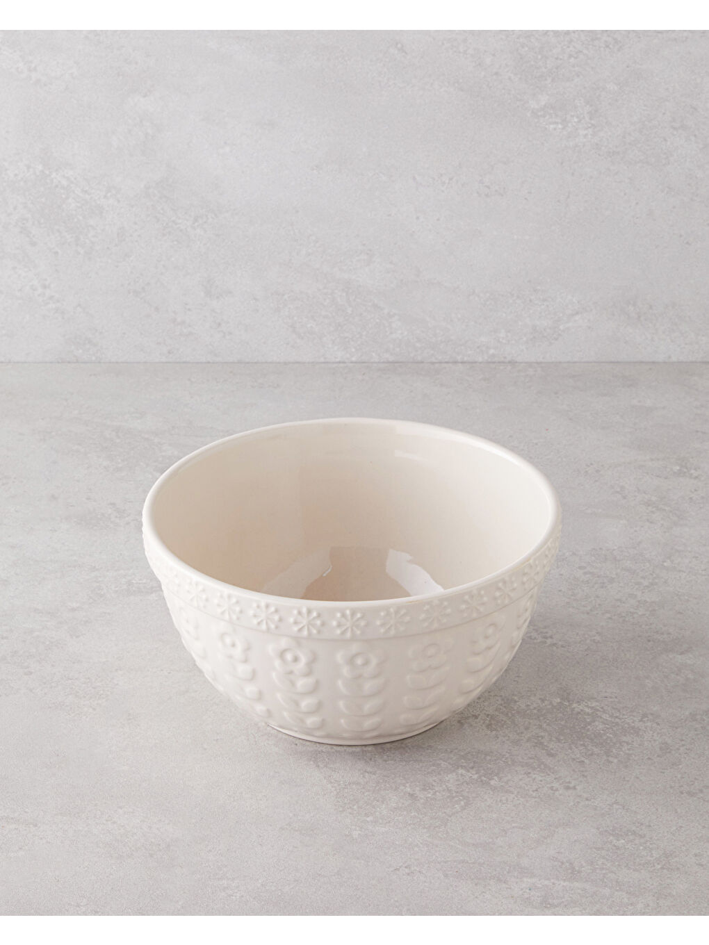 Ekru Soft Bloom Stoneware Karıştırma Kabı 23 cm Krem-1