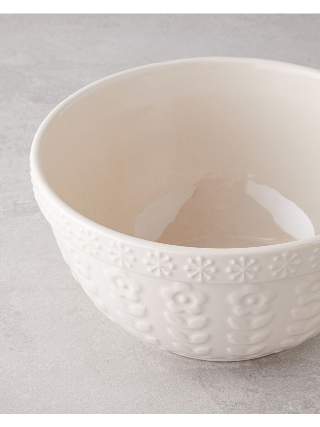 Ekru Soft Bloom Stoneware Karıştırma Kabı 23 cm Krem-2
