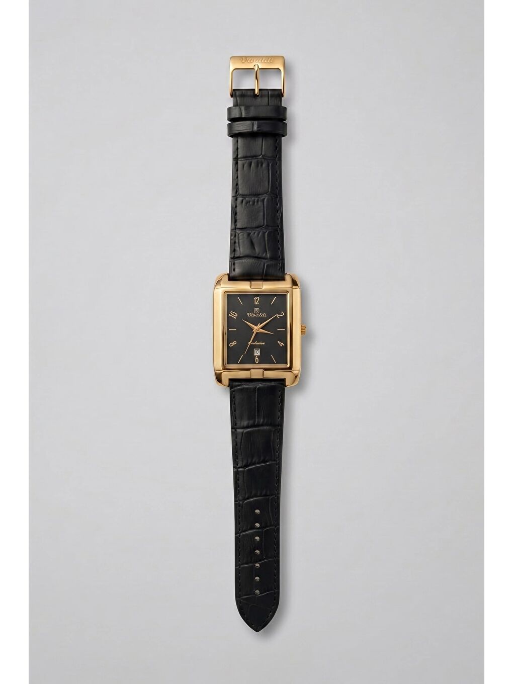 Erkek Premium Vintage Deri Kordon Kol Saati Siyah-1