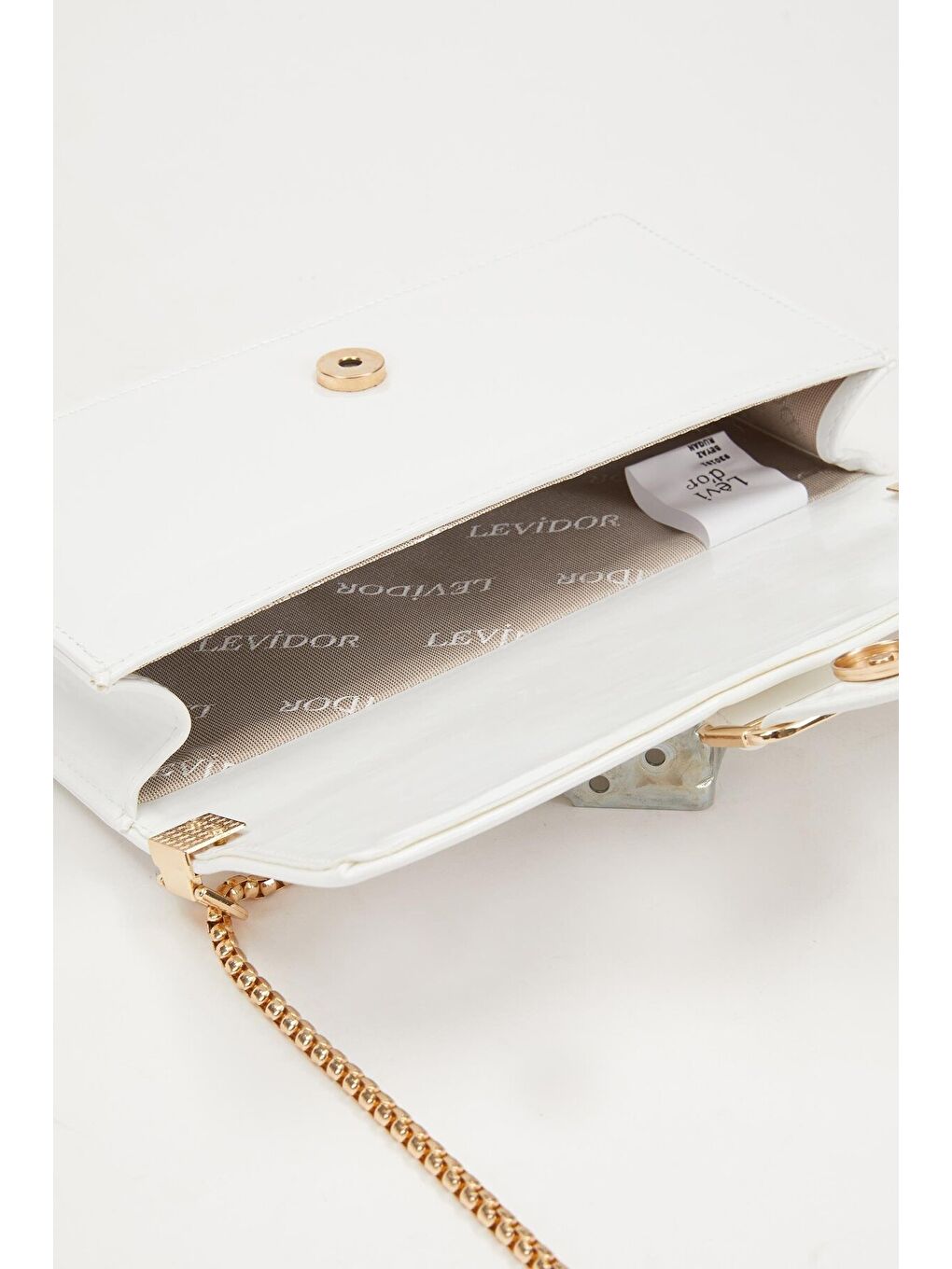 Beyaz Rugan Kadın Omuz Çantası 930191-3