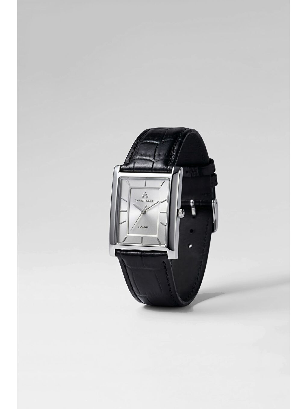 Erkek Milano Dikdörtgen Deri Kordon Kol Saati Siyah