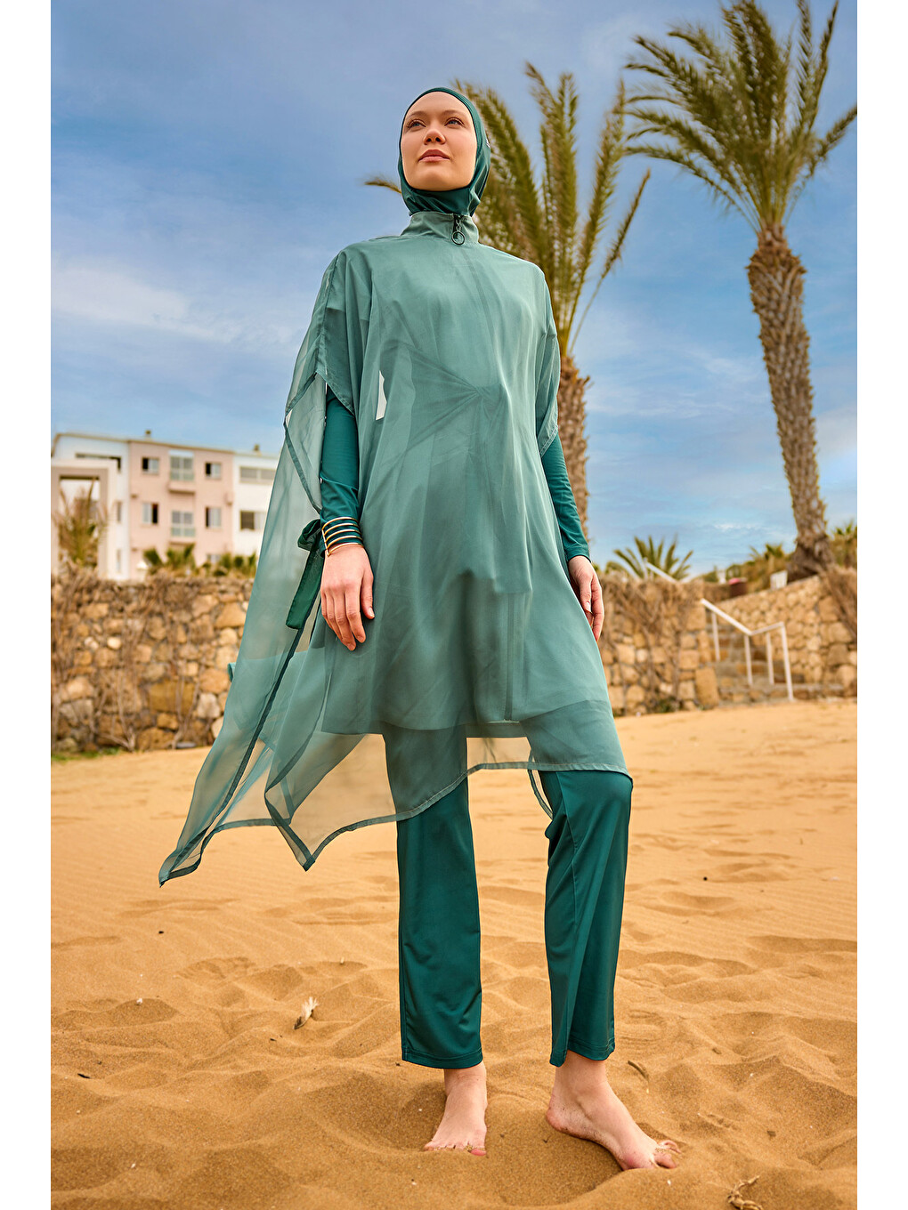 Açık Yeşil Kimono Kaftan P2516-1-3