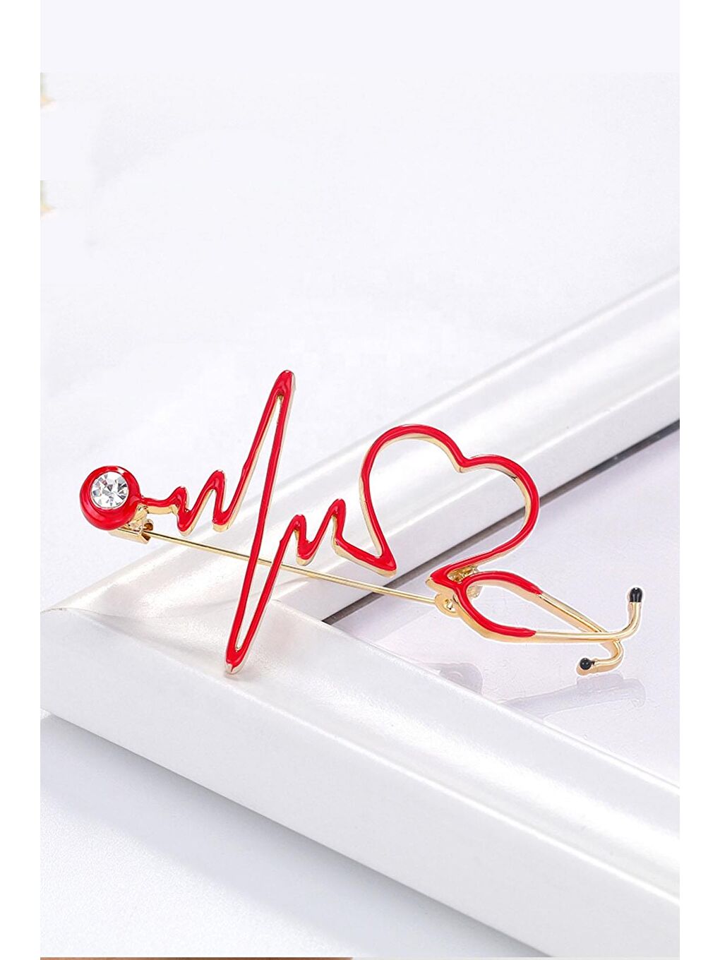 Sarı Kalp ritmi Steteskop Doktor Broş-2