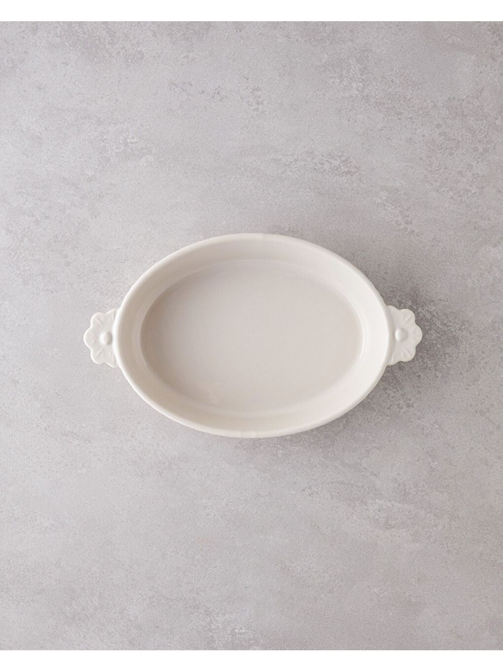 Ekru Soft Bloom Stoneware Fırın Kabı 28 cm Krem-1