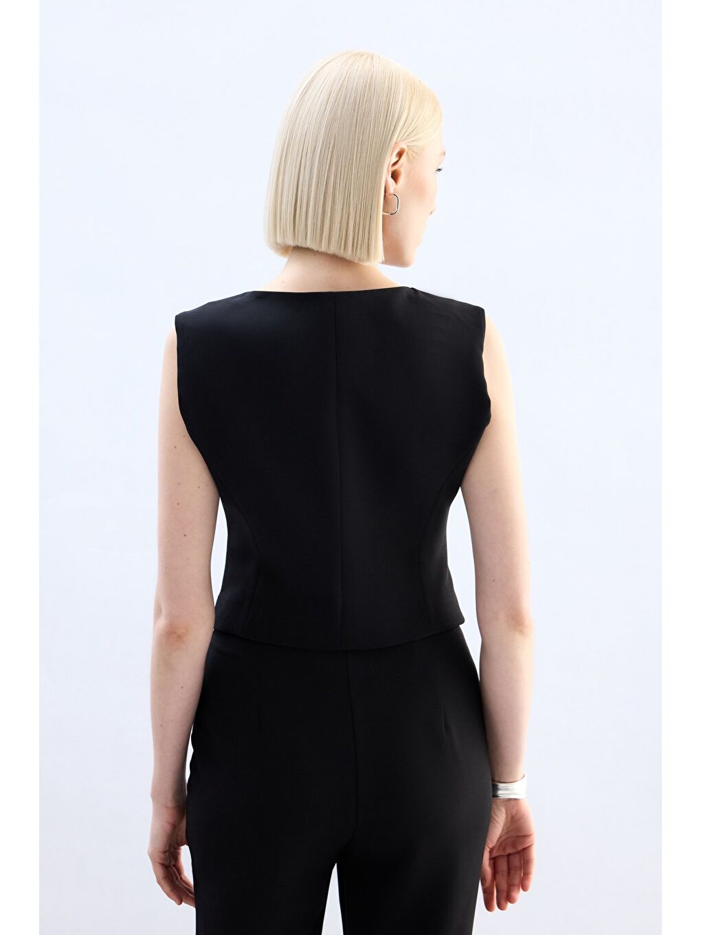 Klasik Kısa Yelek - Siyah-6