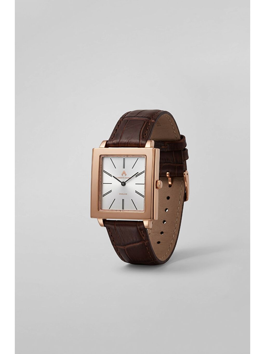 Erkek Milano Kare Deri Kordon Kol Saati Kahverengi