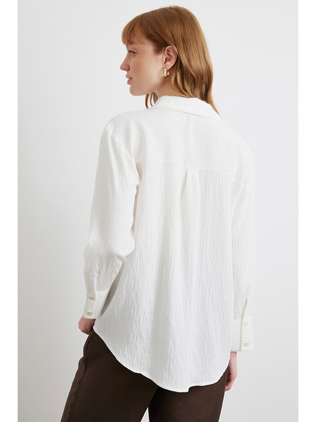 Paralel Çizgili Gömlek Beyaz-5