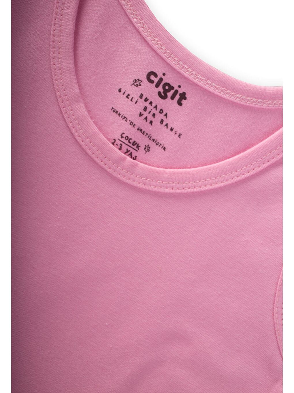 Üçlü Geniş Askılı Kız Atlet 2-9 Yaş Şeker Pembe-2