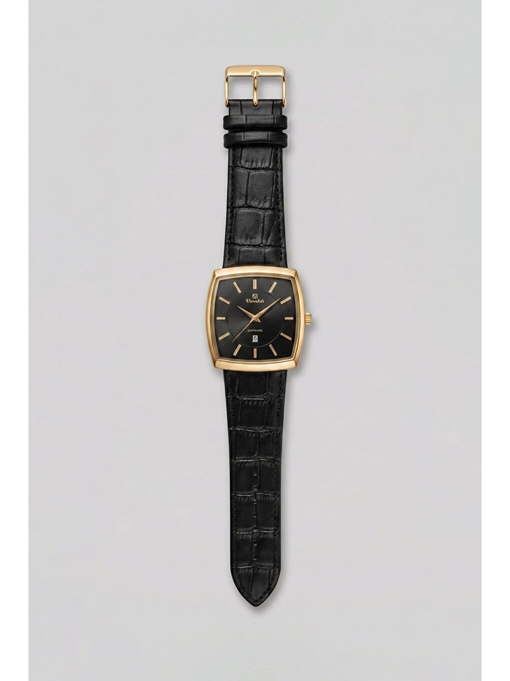 Erkek Sunset Deri Kordon Retro Kol Saati Siyah/Gold-1