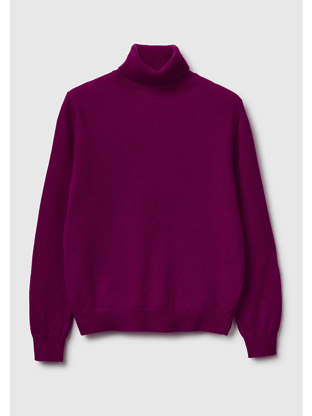 Kadın Mürdüm %100 Merino Dik Yaka  Kazak-1