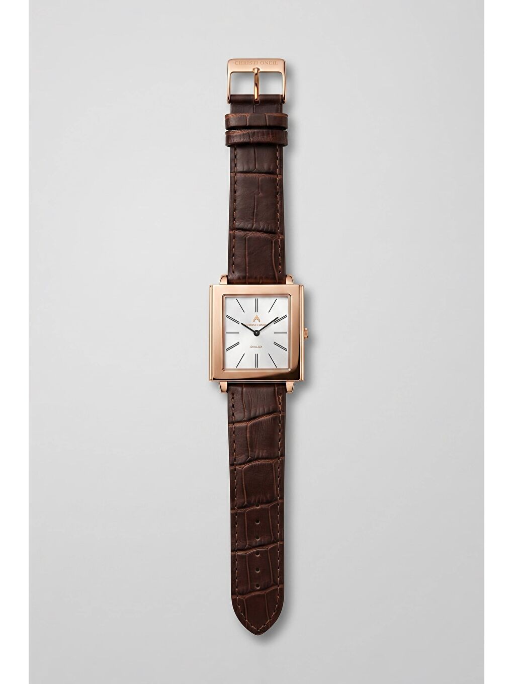 Erkek Milano Kare Deri Kordon Kol Saati Kahverengi-1