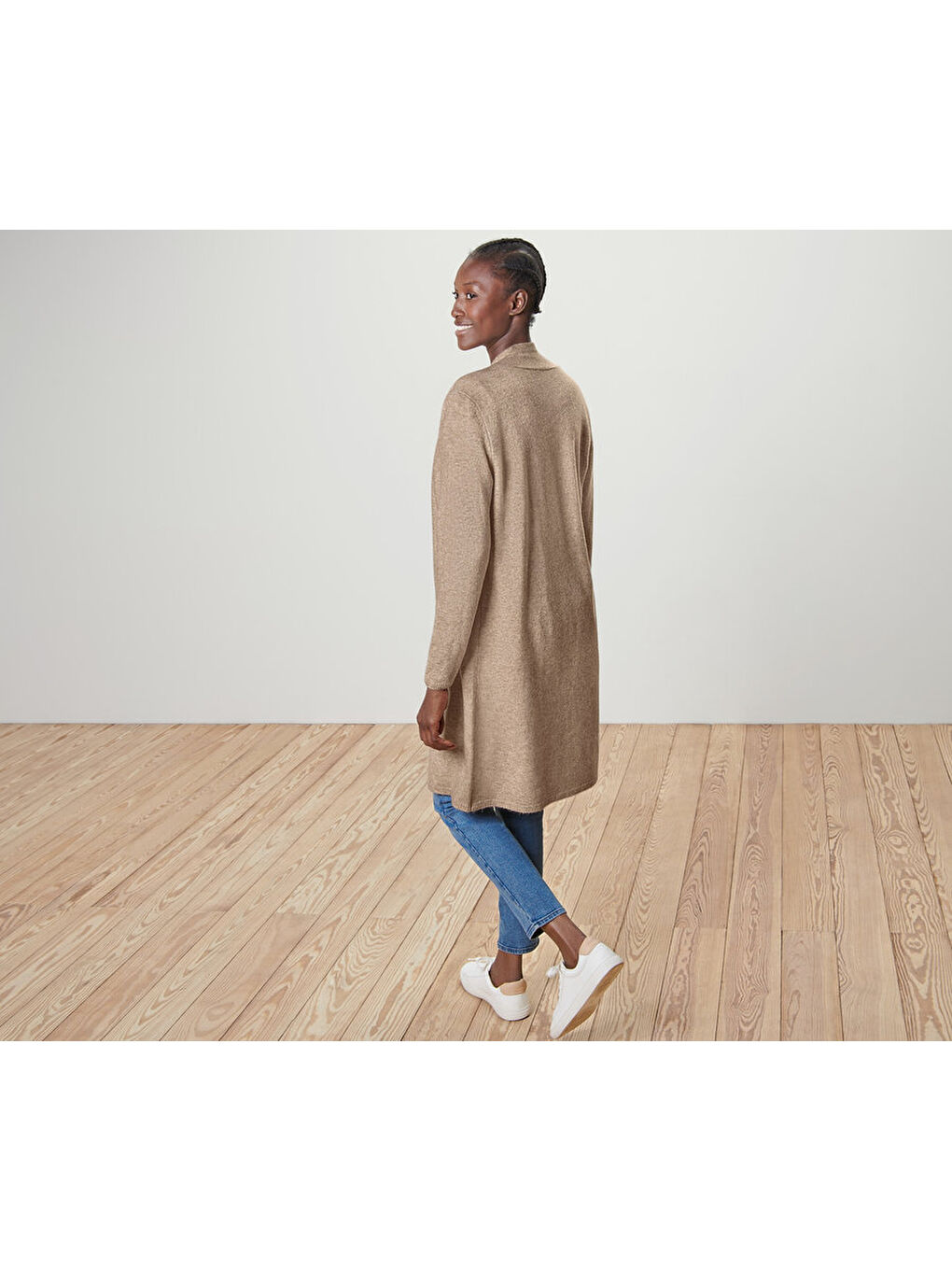 Bej Kadın Uzun Hırka, Kırçıllı Kum-2